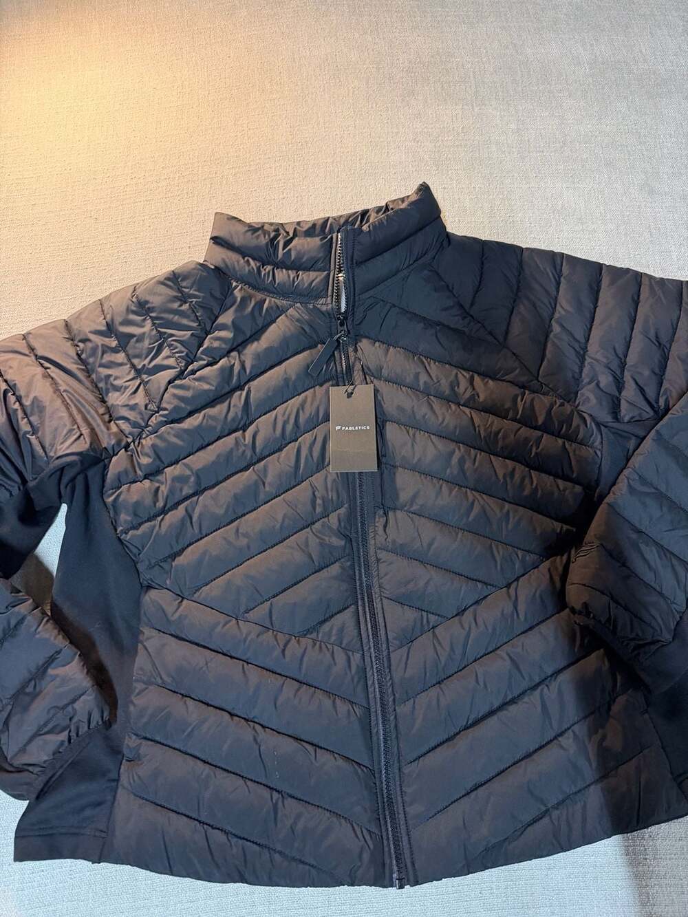 Fabletics Lightweight Adventure Jacket Black Quilted Puffer Jacket